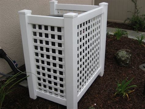 metal box outside near air conditioner|how to hide air conditioners outside.